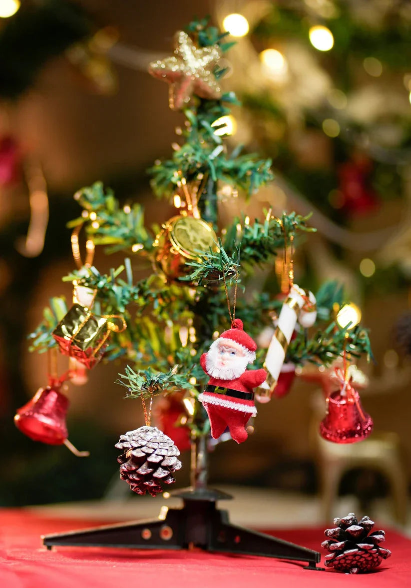 Mini Foldable Christmas Tree with 10 Ornaments & Decorations