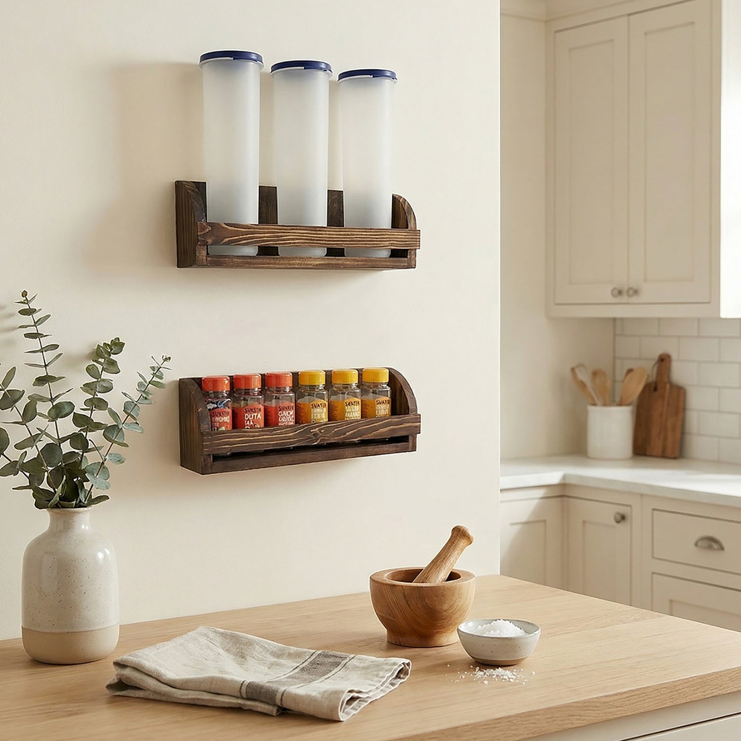 Erik set of 2 Wooden Wall Shelf Organiser