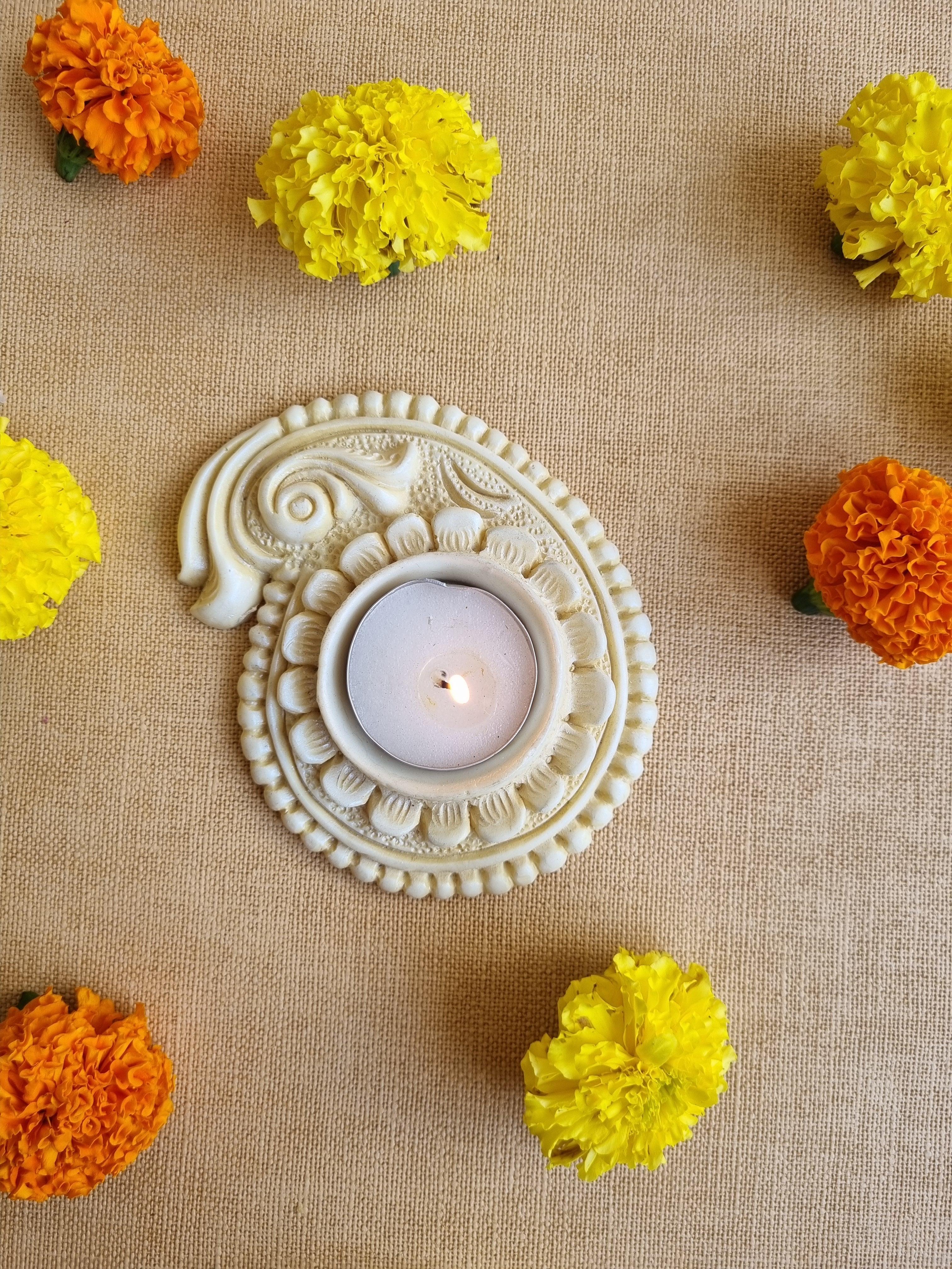 Peachy Ambi Tealight Stand | Decorative Tealight Holder