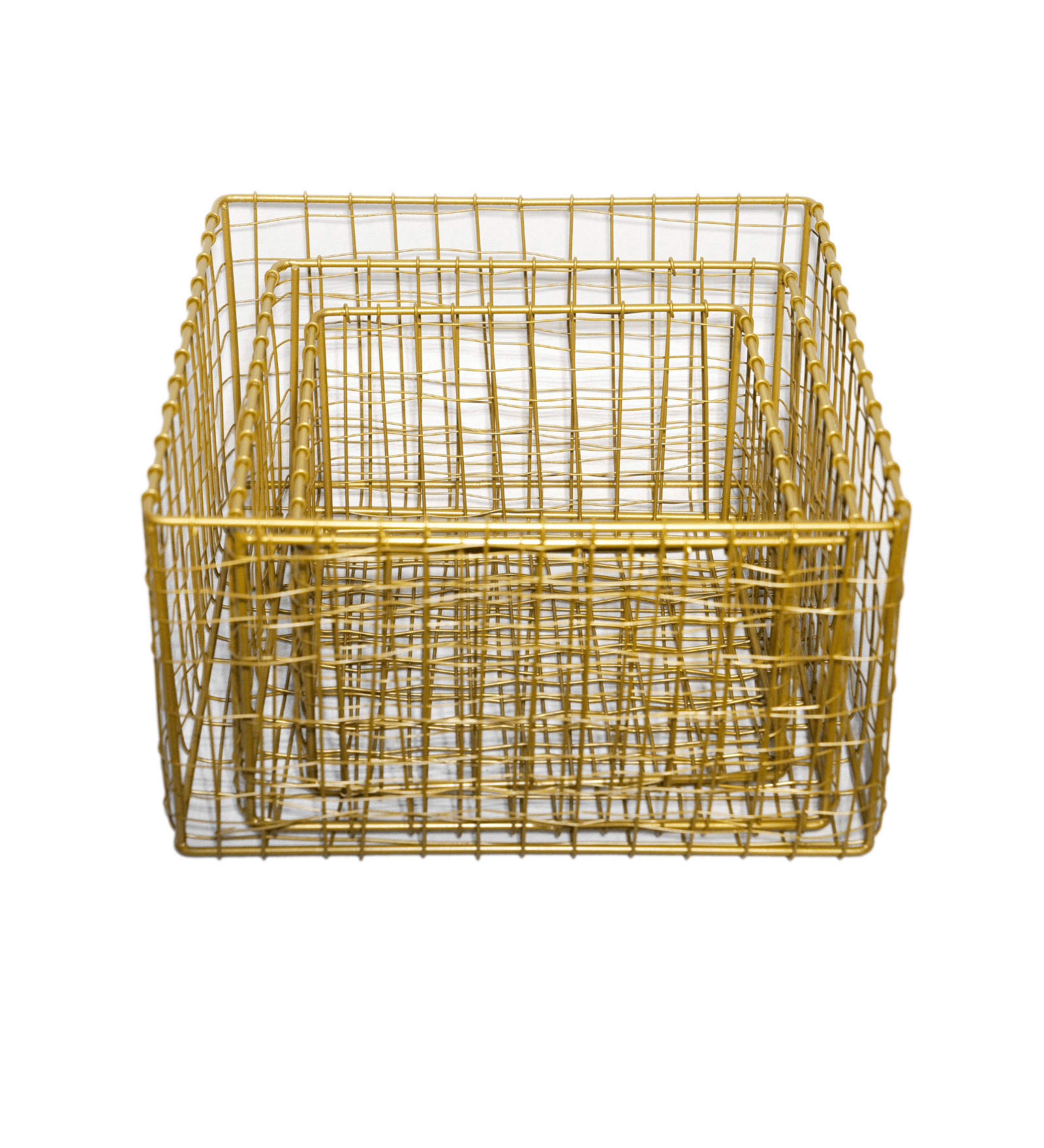 Handcrafted Wire Metal Square Basket – Decorative Storage Basket for Vegetables and Fruits