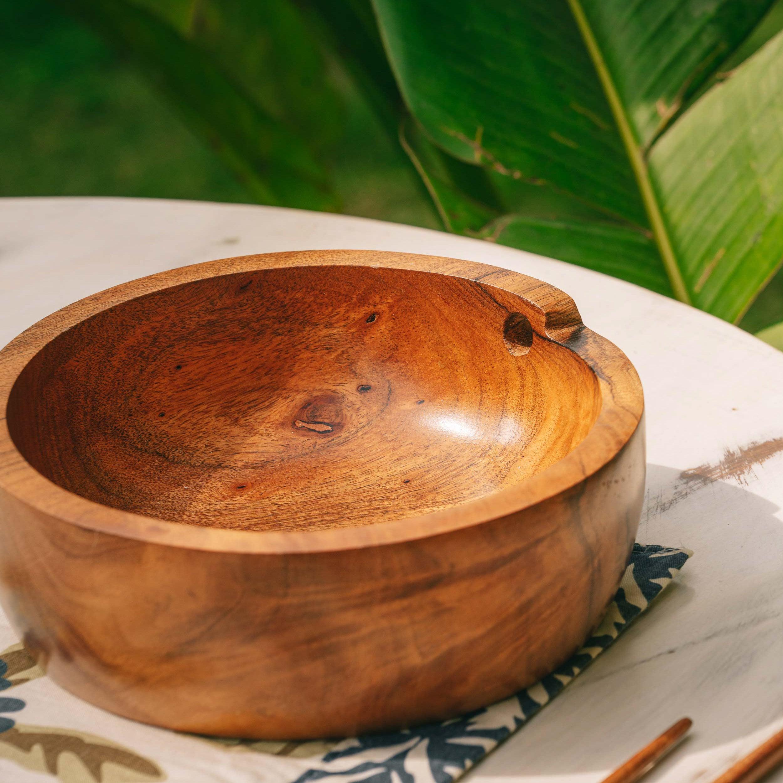 Tatva Wooden Ramen Bowl with 2 Pcs Chopsticks |Serving Bowl for Kitchen