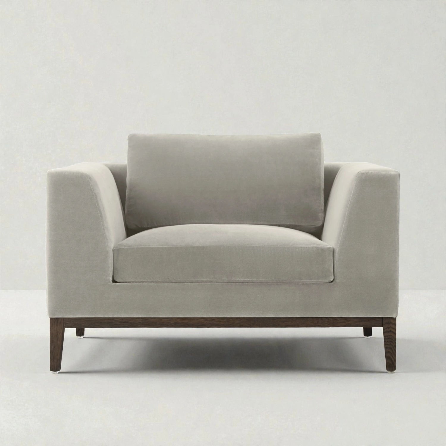 Inaca Solid Ash Wood & Fabric Upholstery Armchair