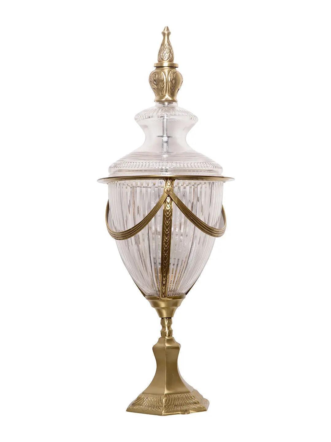 Emperor Cut Glass & Brass Post Lamp Light