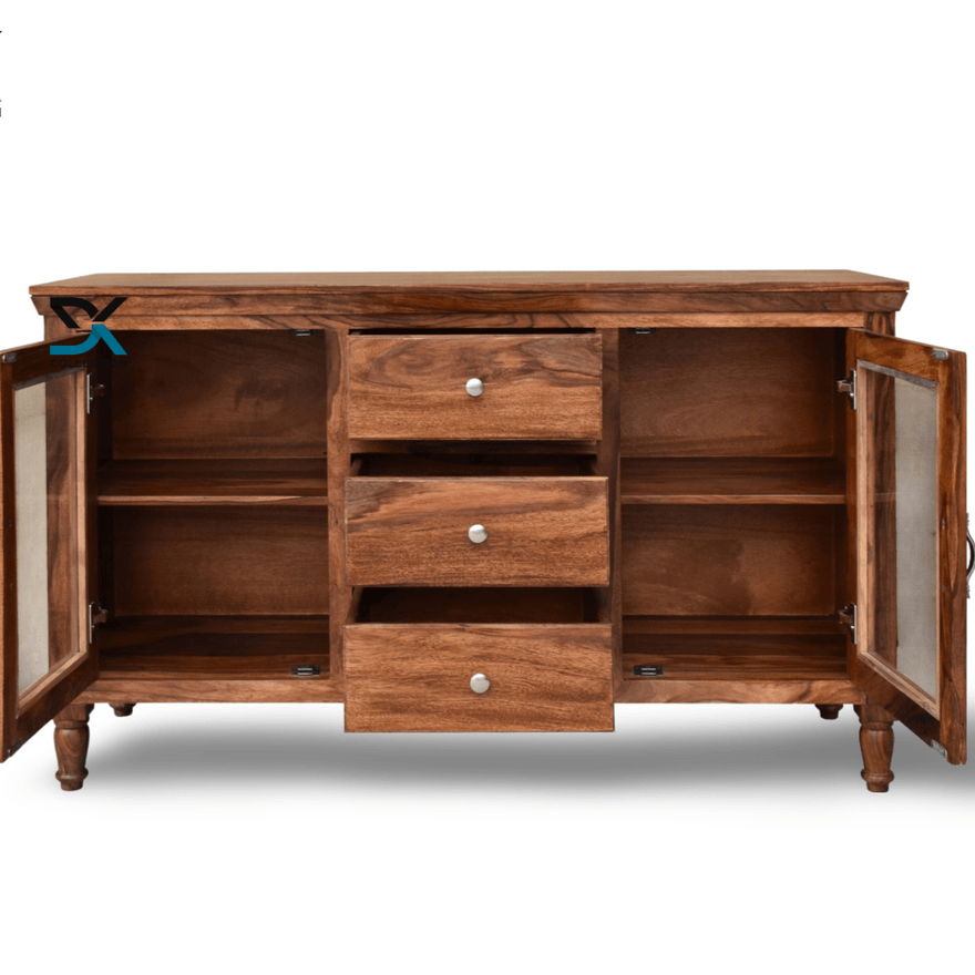 Monarch Solid Sheesham Wood Kitchen Crockery Cabinet