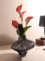 Magma Rise Black Crystal Vase — Large