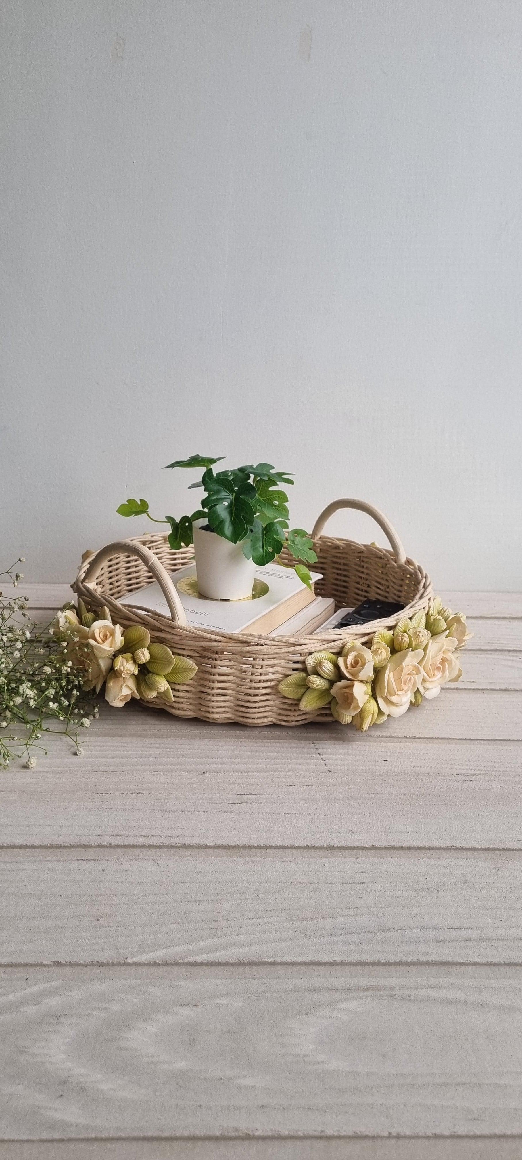 White Floret Basket