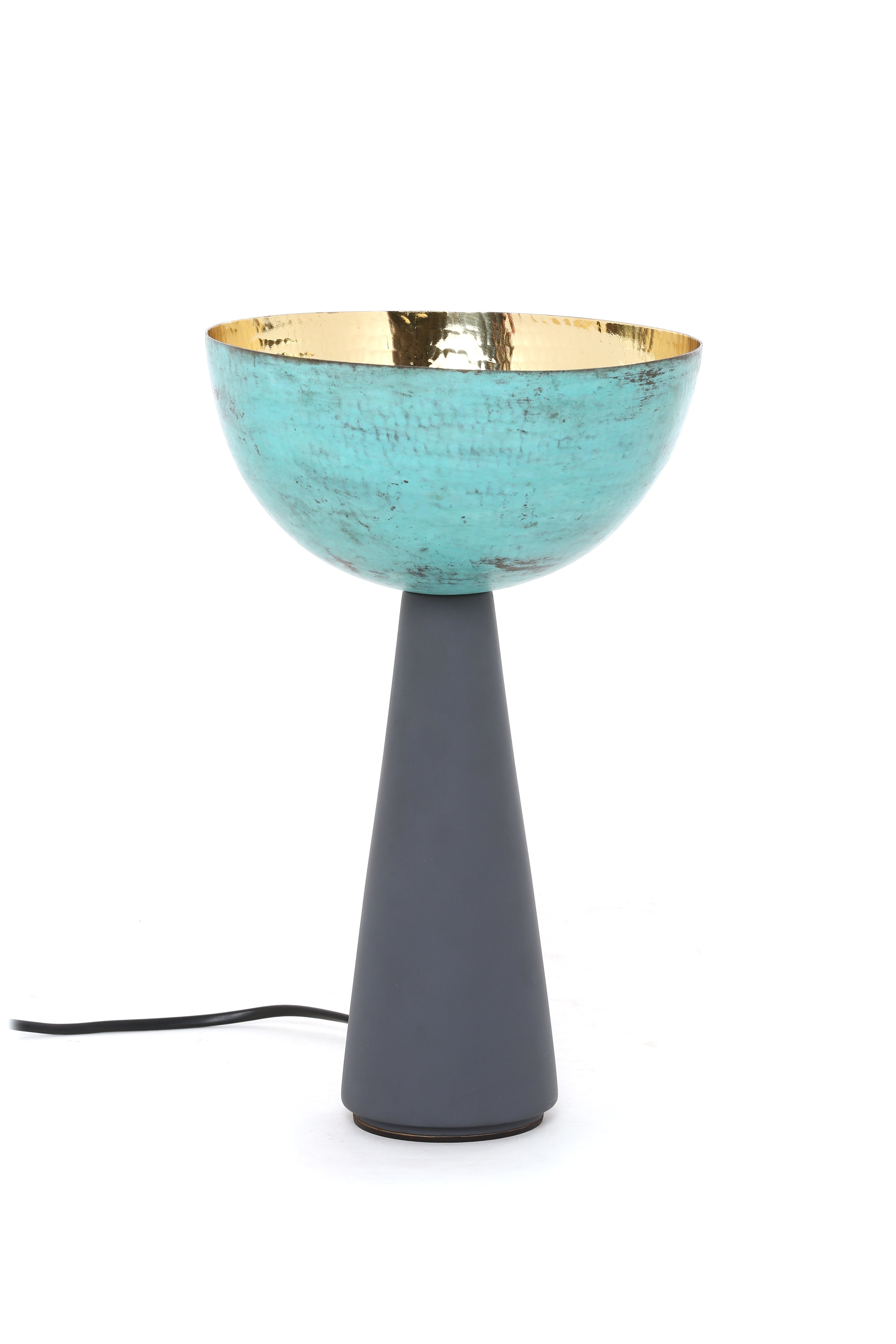 Goblet Uplighter | Brass And Wood