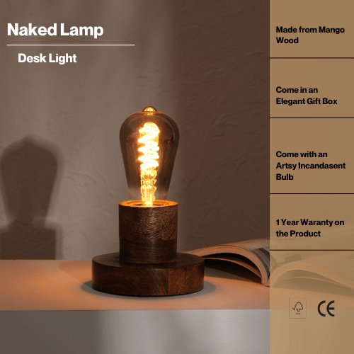 Naked Bulb Table Lamp | Antique Table Lamps | Bedroom Side Table Lamps