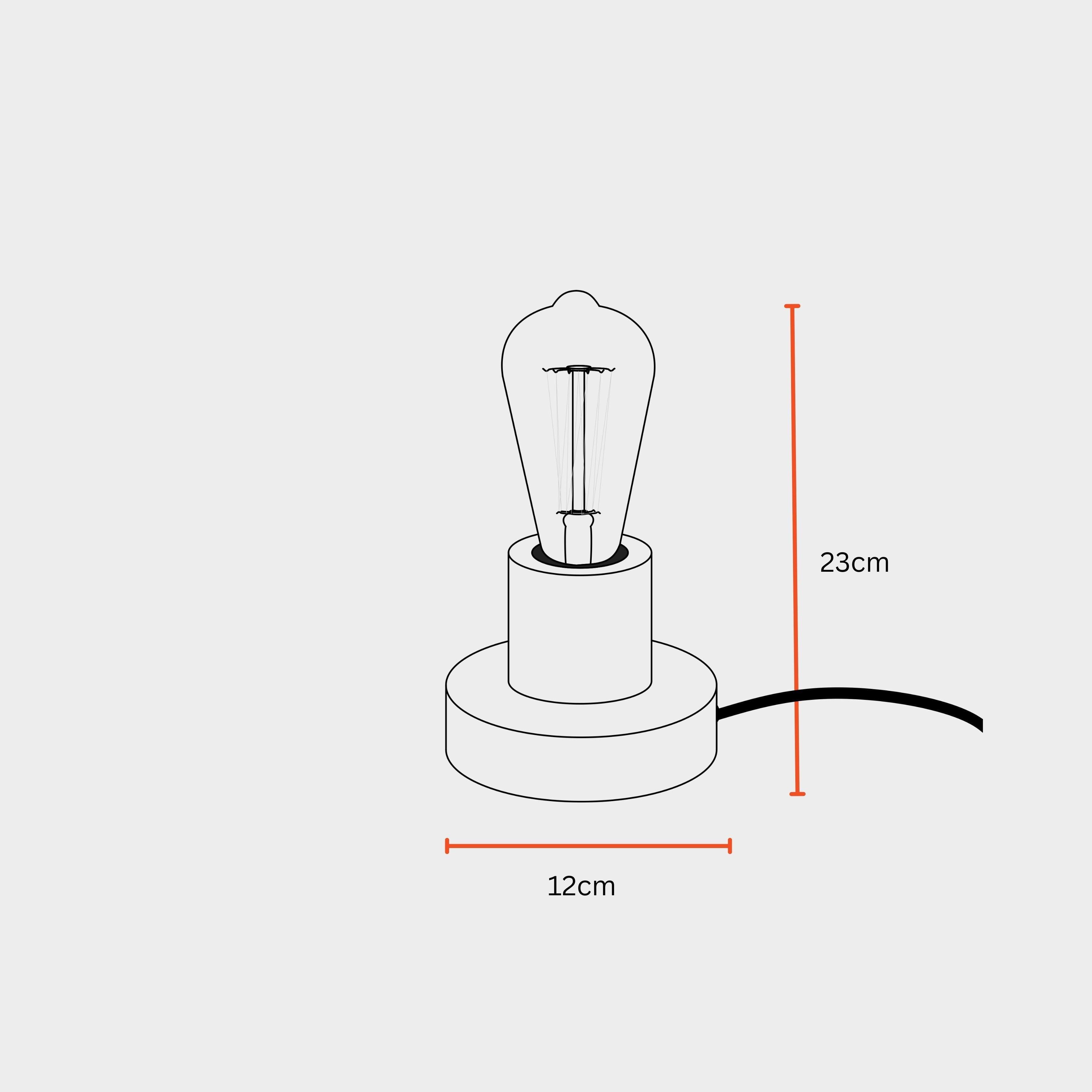 Naked Bulb Table Lamp | Antique Table Lamps | Bedroom Side Table Lamps