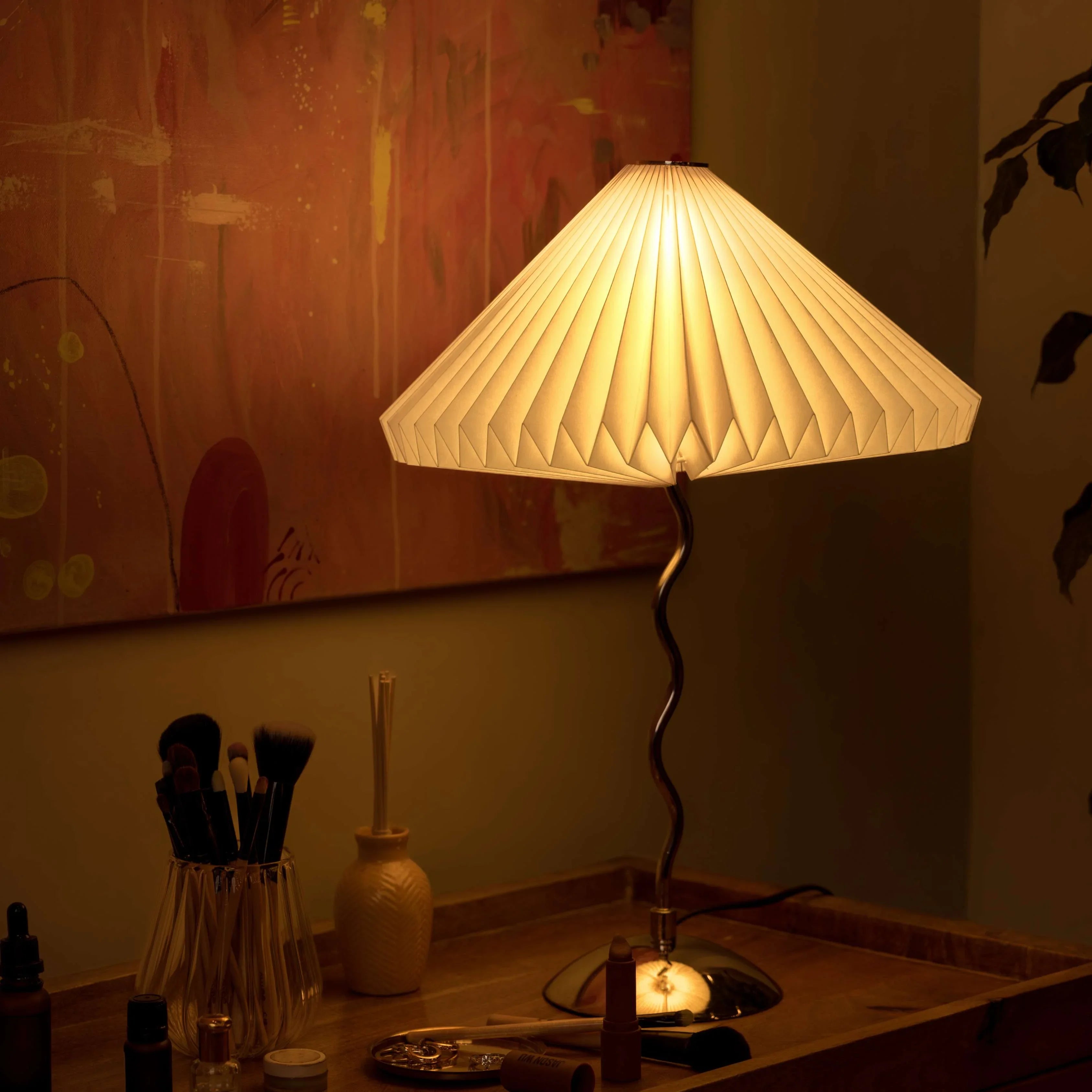 Wavy Table Lamp for Home Decor | Stylish Bedside Lamp | Night Lamp for Bedroom