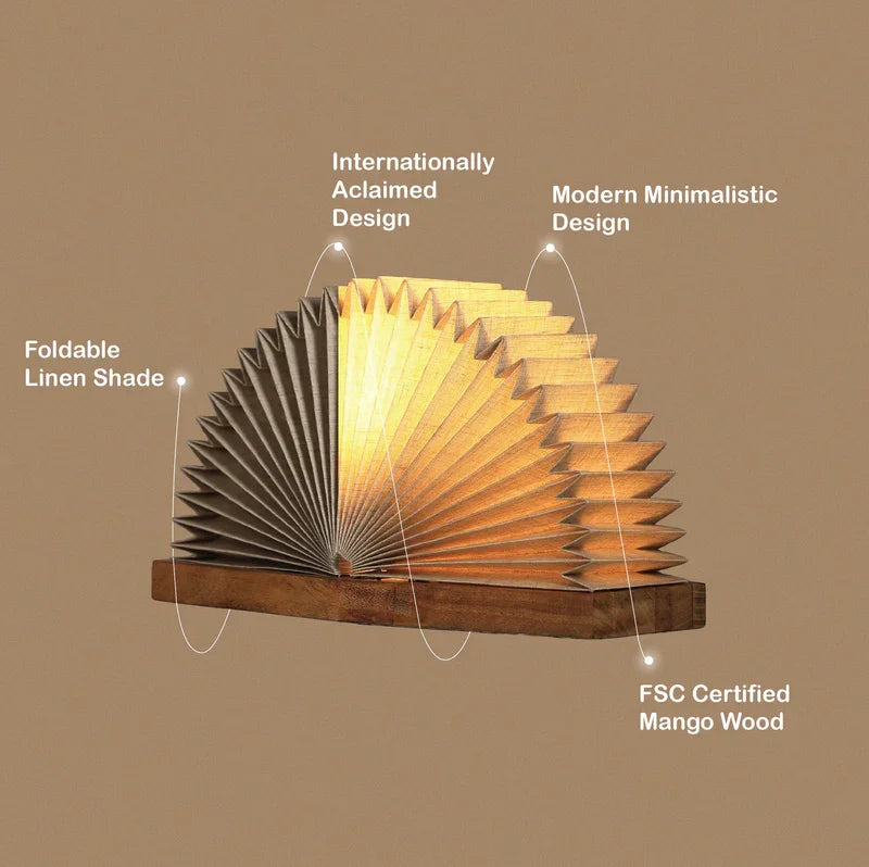 Linen Book Lampshade | Functional & Stylish Lamp for Study Tables and Workspaces