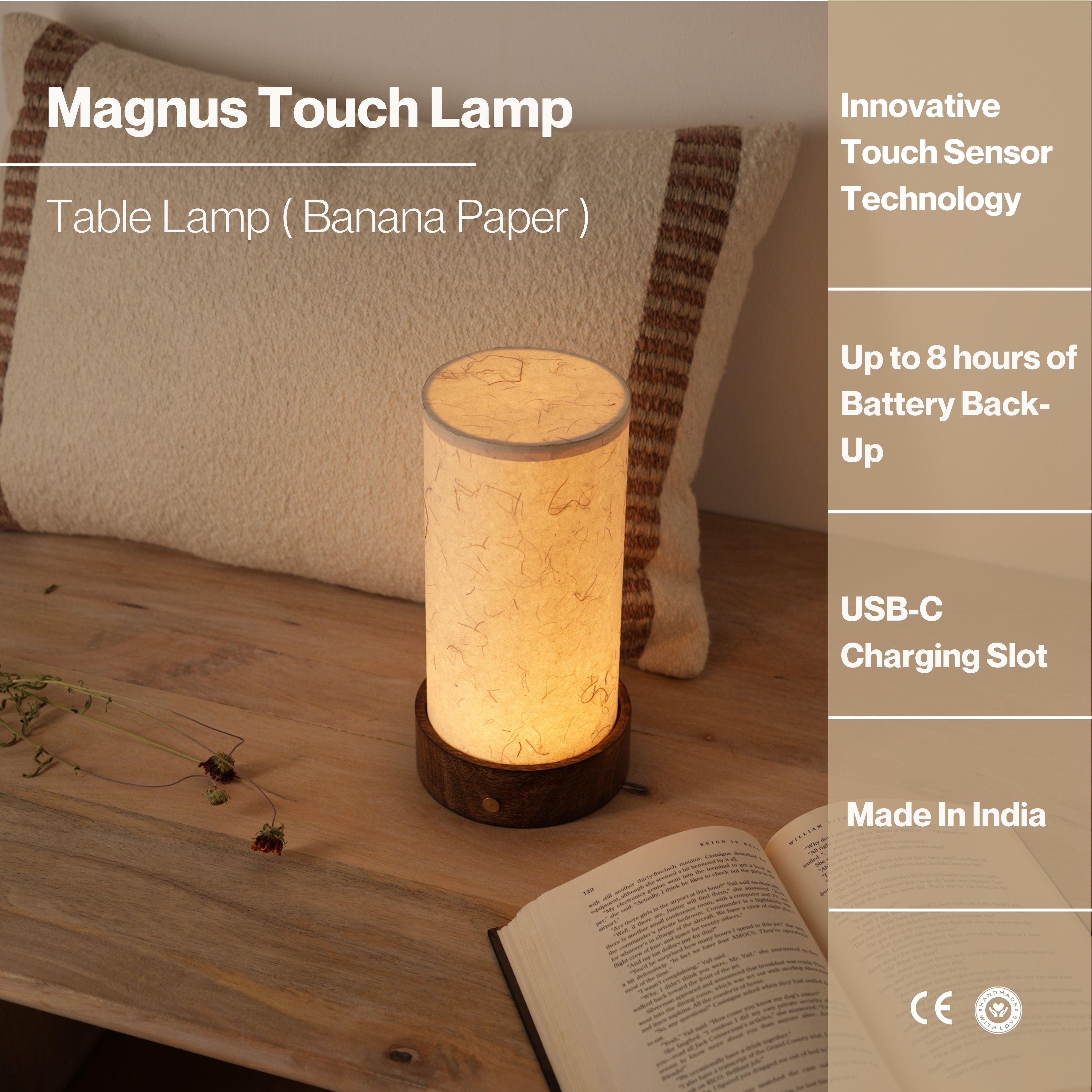 Banana Paper Magnus Touch Sensor Lampshade | Wireless Table Lamp