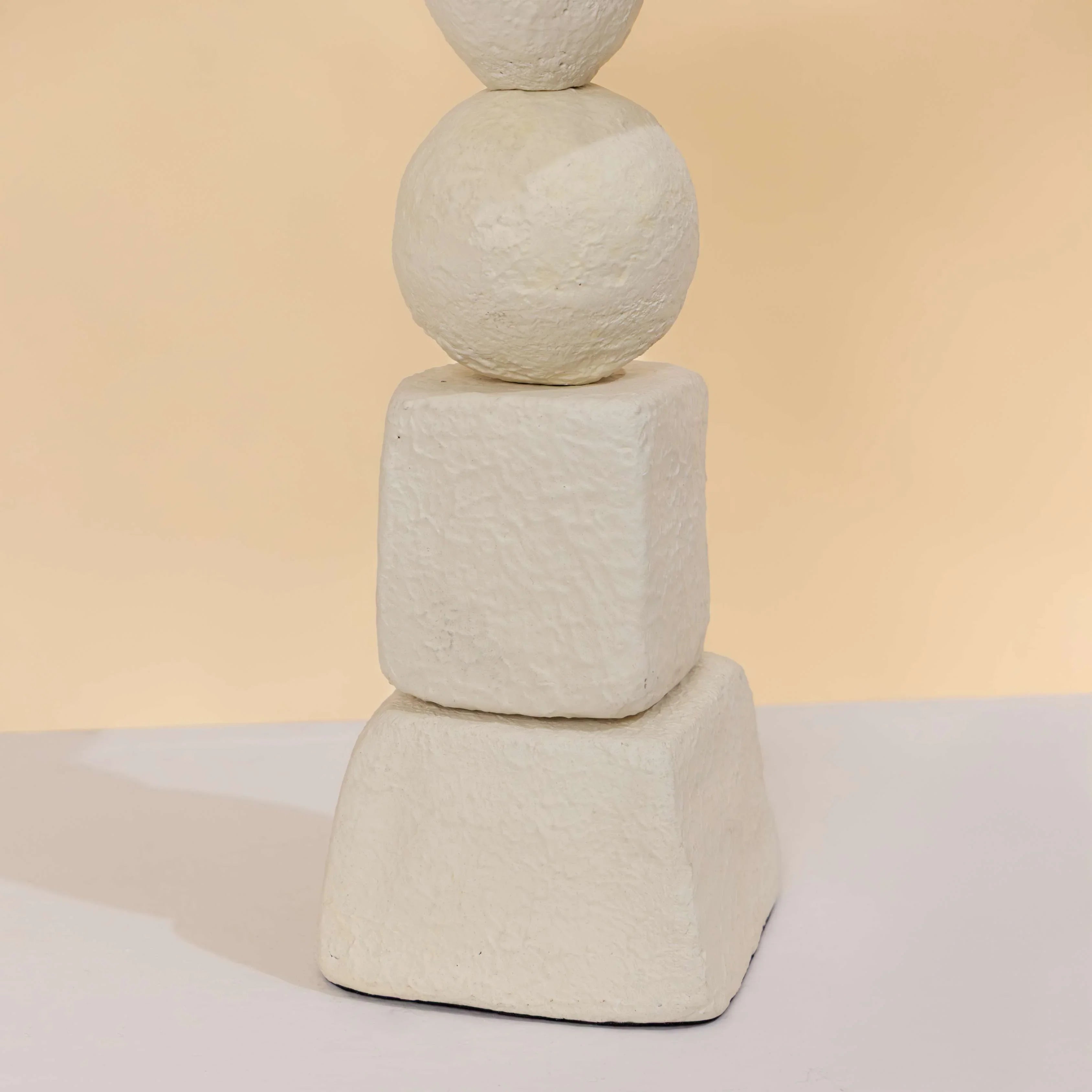 Handcrafted Terra Stones Table Lamp for Living Room | Designer Japandi Stlye Bedside & Study Lamp