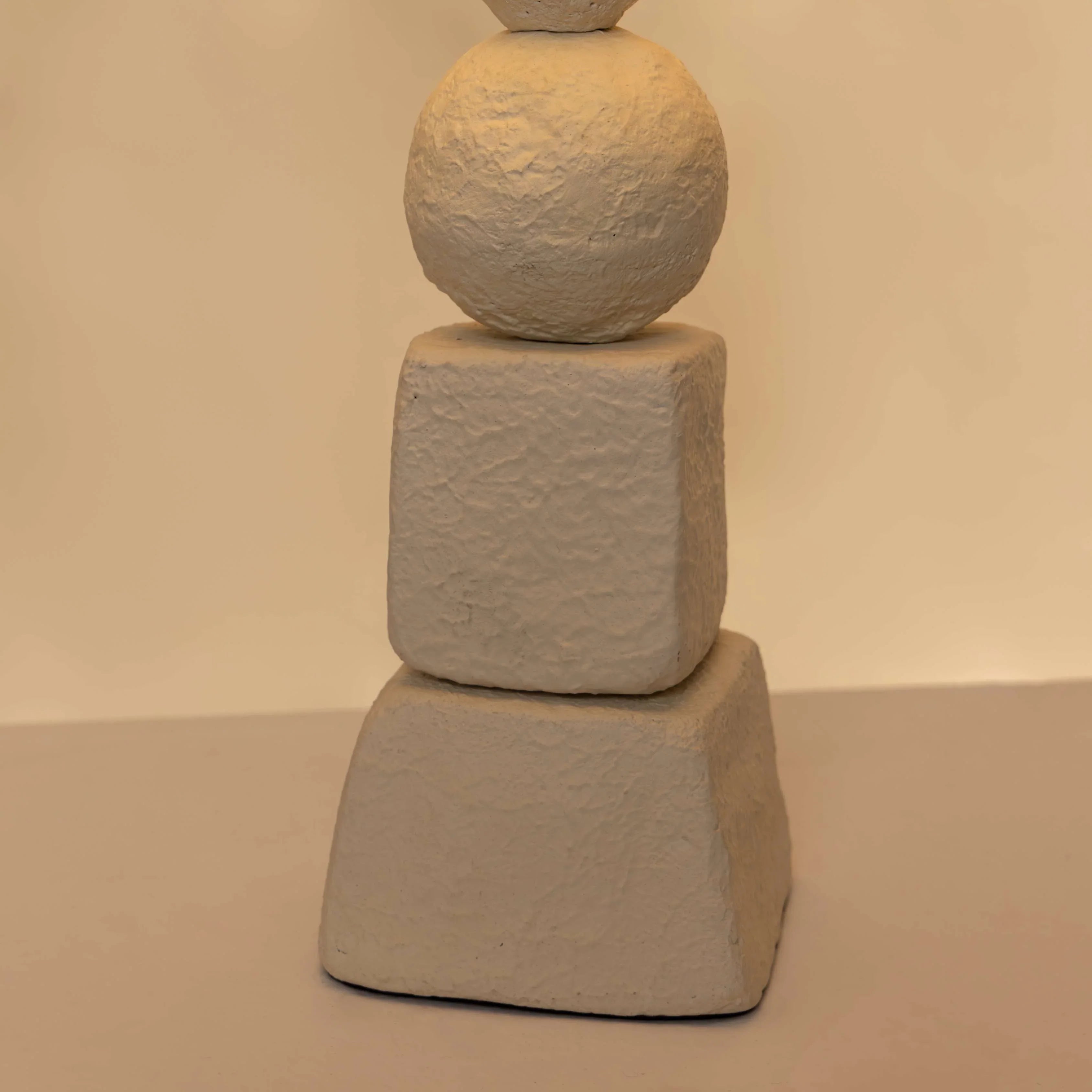 Handcrafted Terra Stones Table Lamp for Living Room | Designer Japandi Stlye Bedside & Study Lamp