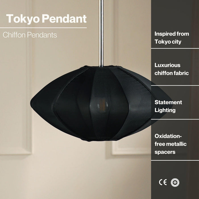 Aesthetic Black Tokyo Pendant Lamp | Scandinavian Hanging Light For Decor