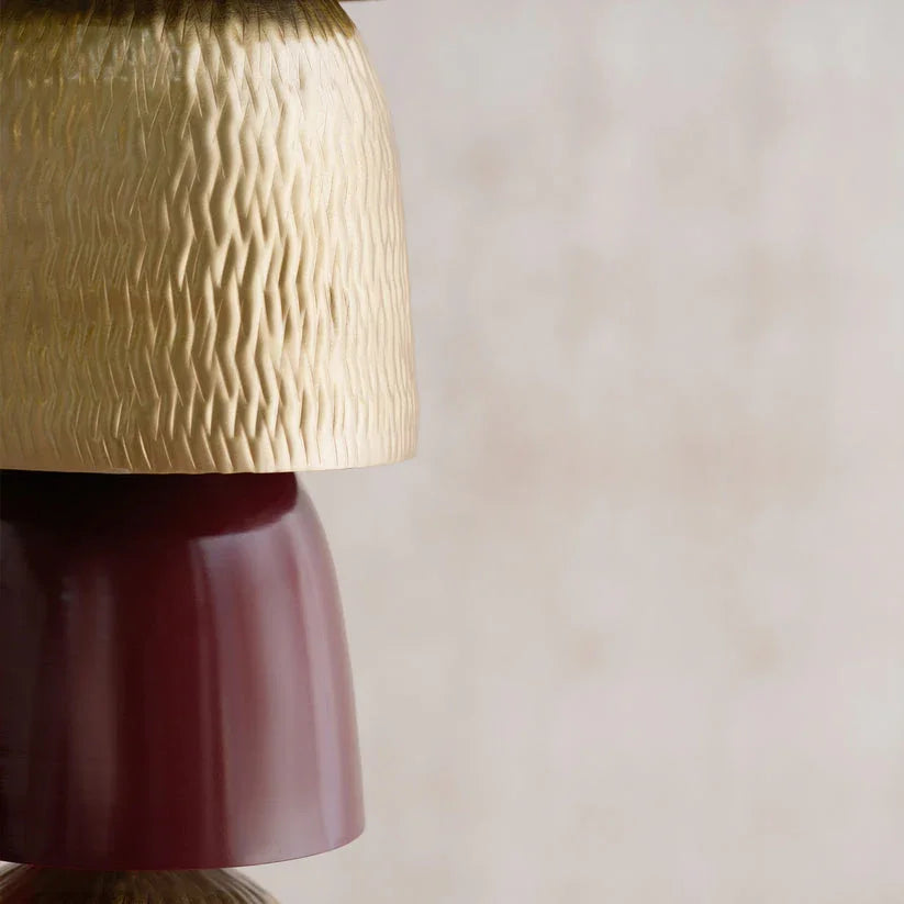 Totem Burgundy Embossed Floor Lamp