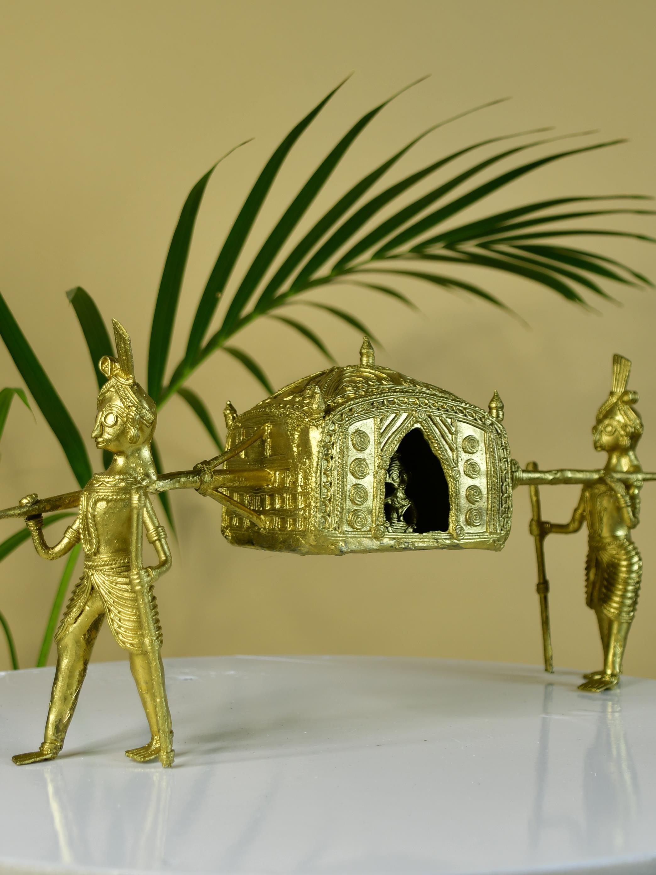 Brass Dhokra Art Wedding Palki: Elite Décor