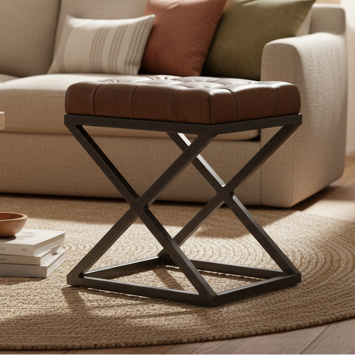 Industrial Cross Metal Coffee Table