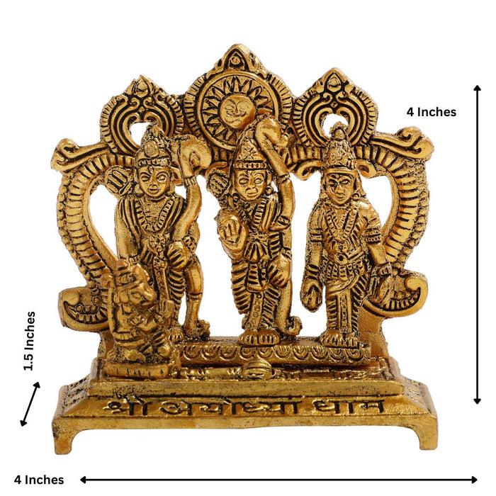 Lord Ram Darbar With Sita Laxman And Hanuman Ji Metal Showpiece