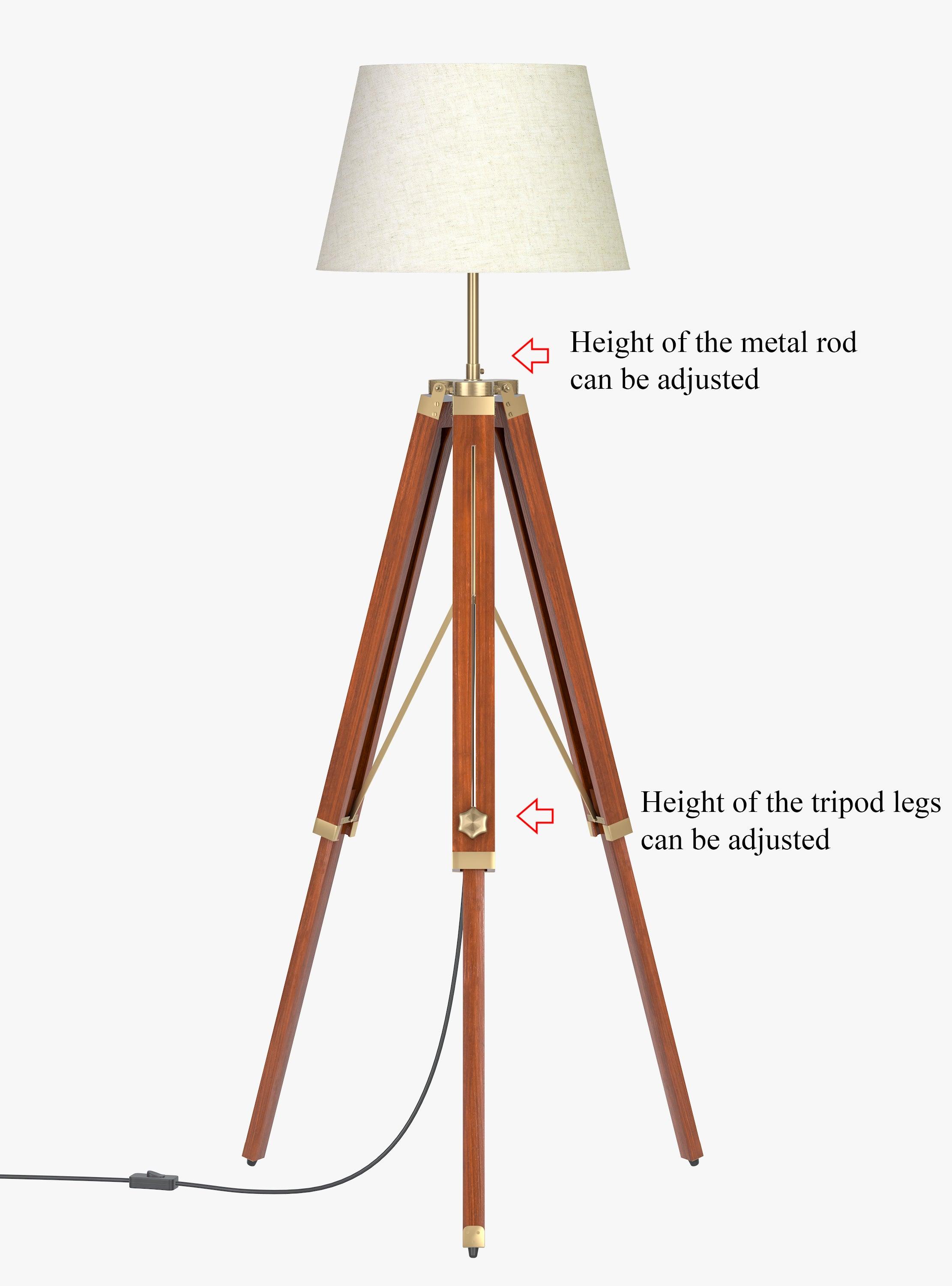 Wooden Tripod Floor Lamp | 3 Legs Standing Lamp for Living Room