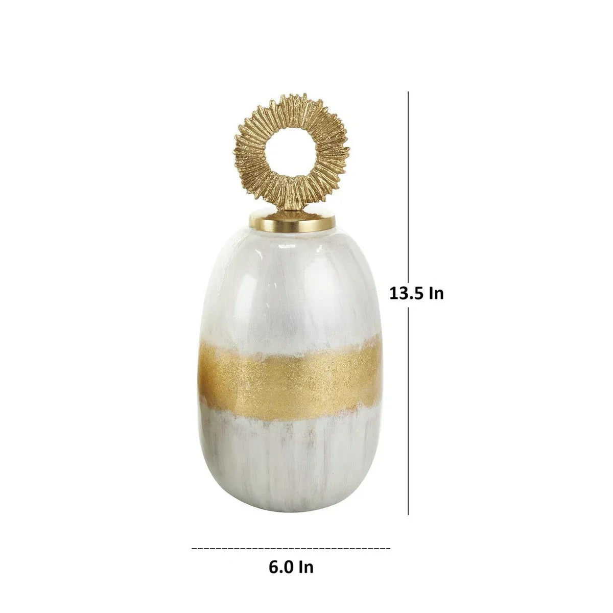 Pearl White and Gold Sculpture