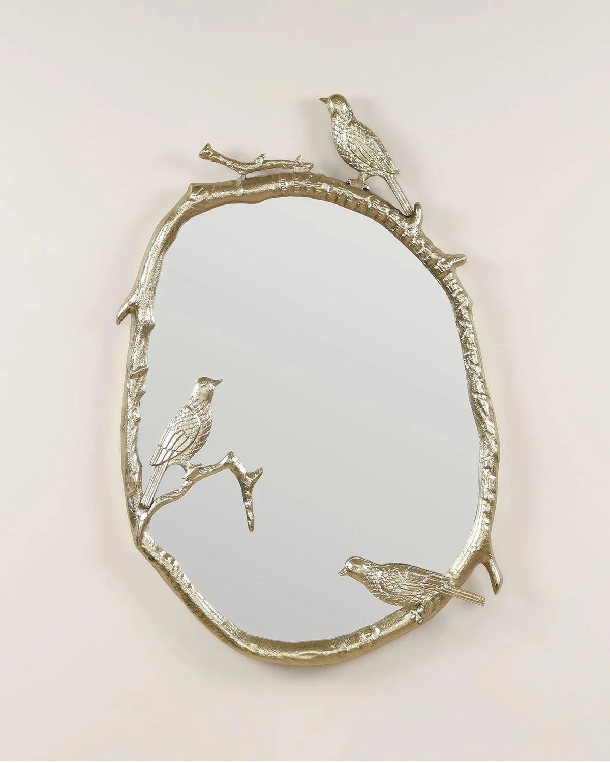 Leticia Bird-Inspired Gold Wall Mirror | Decorative Frame for Living Room & Bedroom Decor