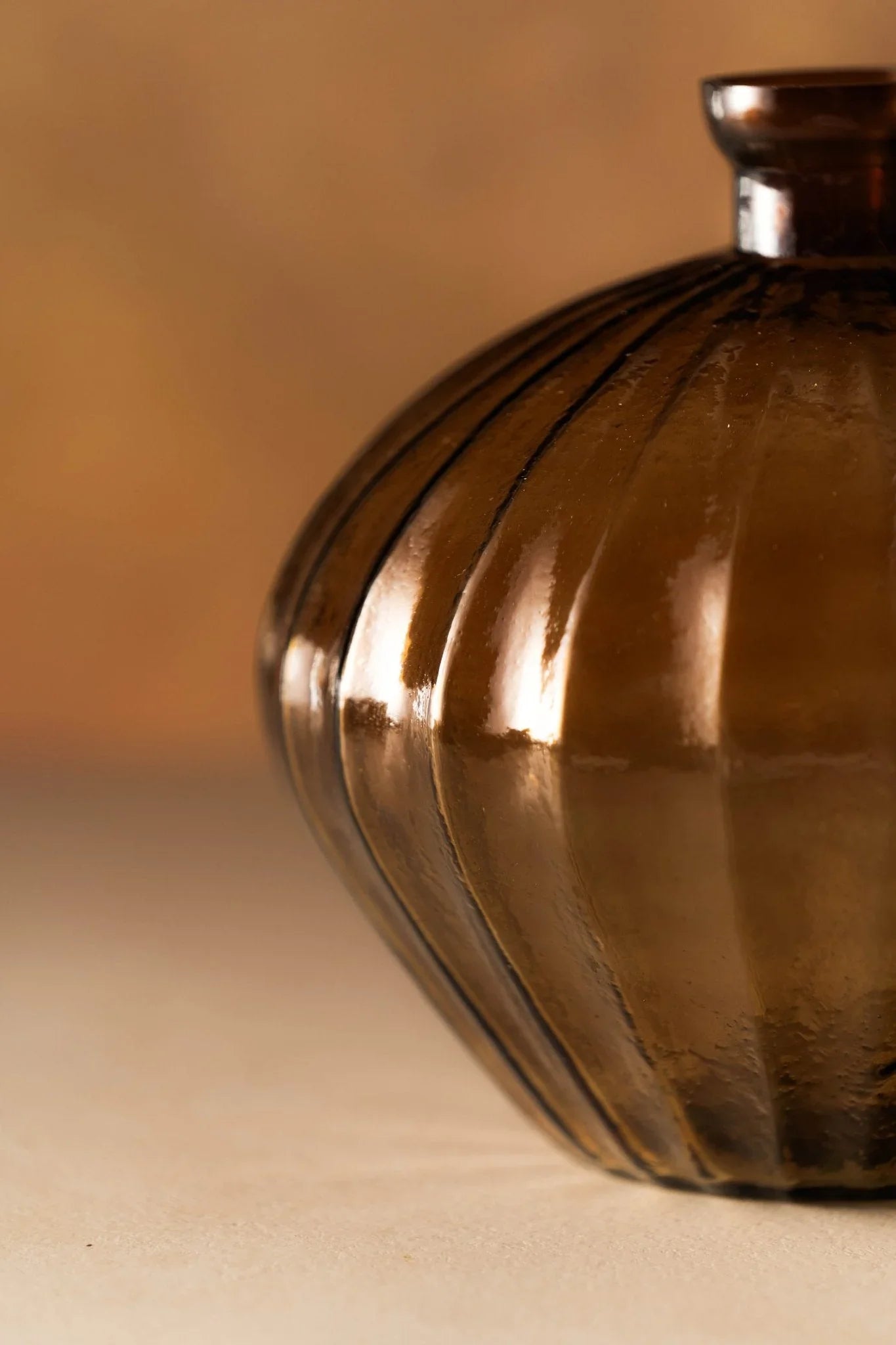 Tinted Brown Glass Vase | Elegant Decorative Vase for Flowers | Flower Pot for Living Room Decor