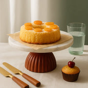 Marble wooden base cake and pastry stand