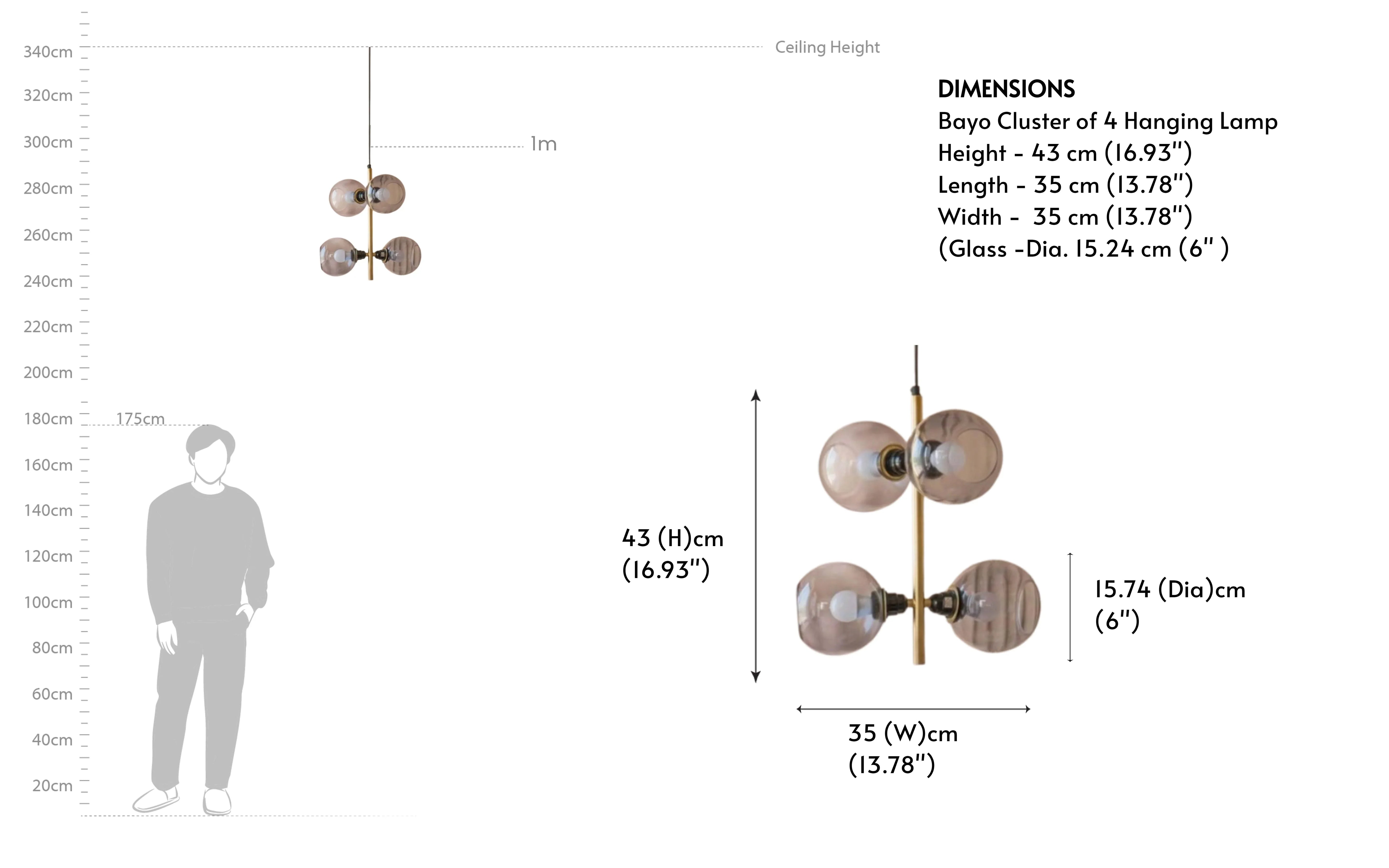 Bayo Cluster of 4 Hanging Lamp