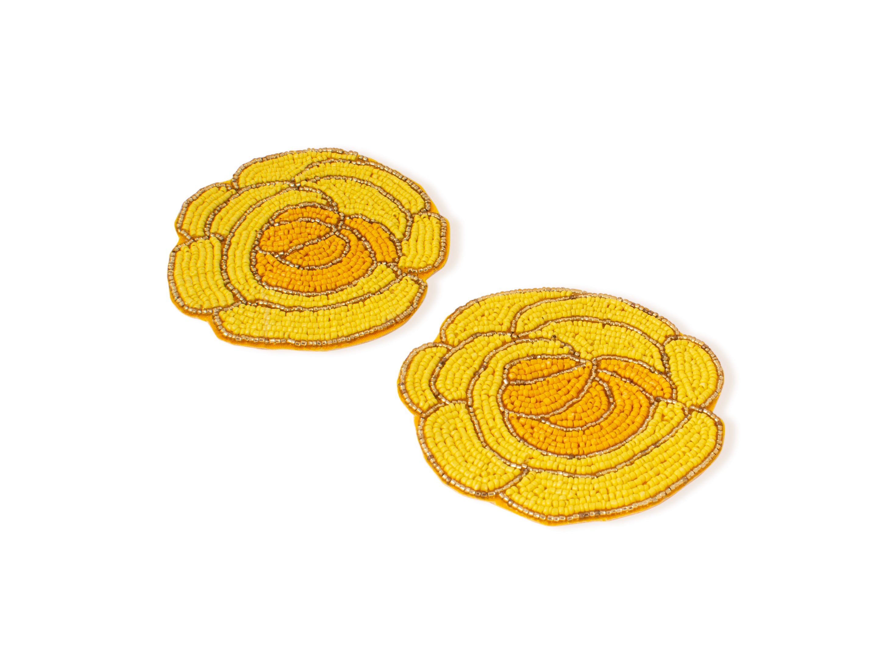 Beaded Rose Shaped Coasters
