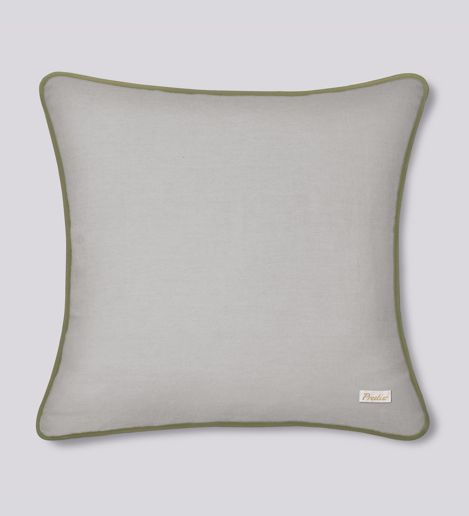 Pushp Vihang Embroidered Velvet Cushion - Silver Colour, 18 x 18
