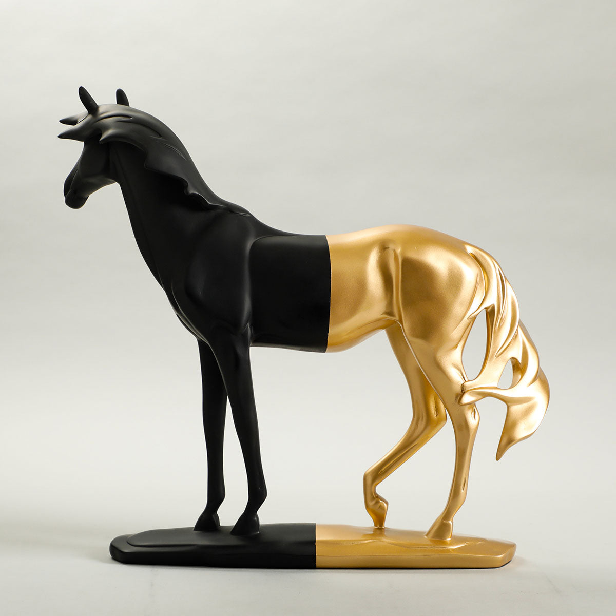 Cavallo Horse Sculpture Black & Gold