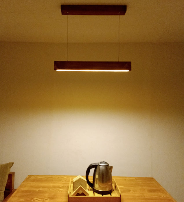Slimline 24 Brown Wooden LED Hanging Lamp