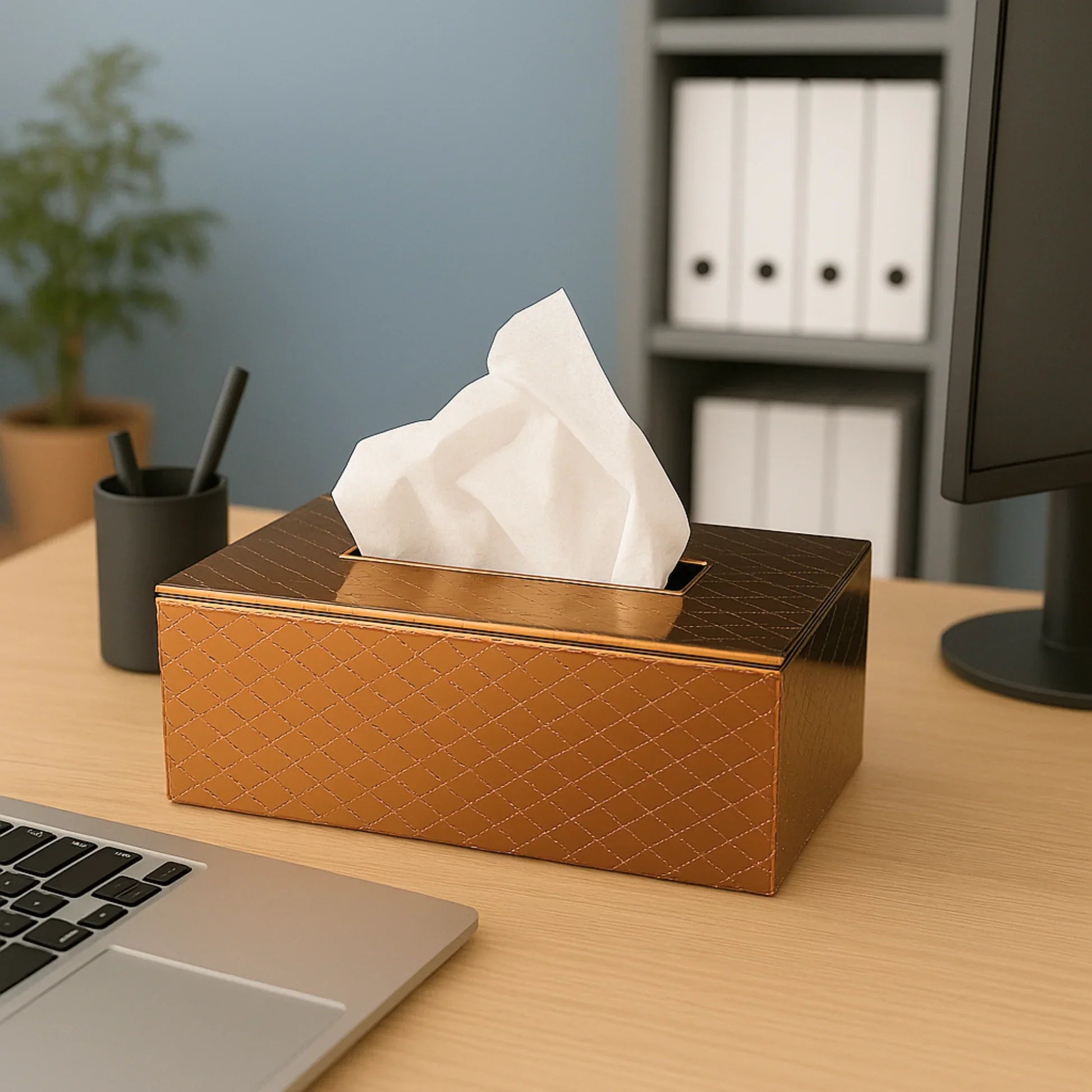 Leather Tissue Box-Bottle