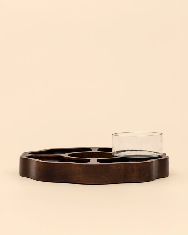 Frosted Wooden Chip & Dip Platter