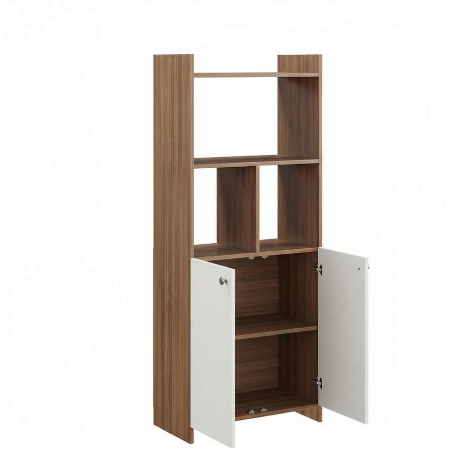 Bookshelf with Doors and Storage Cabinet - Prizm