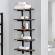 Tabwa Solid Mango Wood Shelves | 5 Tier Multipurpose Wall Mounted Shelf