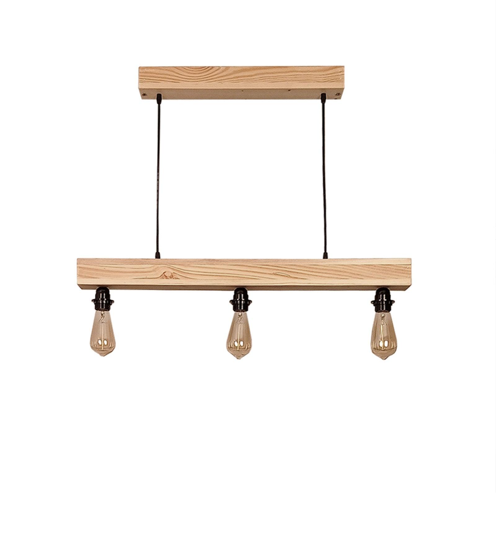 Tavern Beige Wooden 3 Series Hanging Lamp