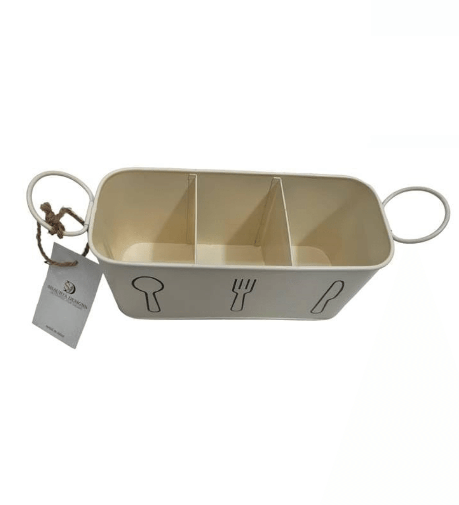 Metal Cutlery Holder Spoon ,Fork ,Knife for Dining and Kitchen | Ideal for all your cutlery  (Ivory)