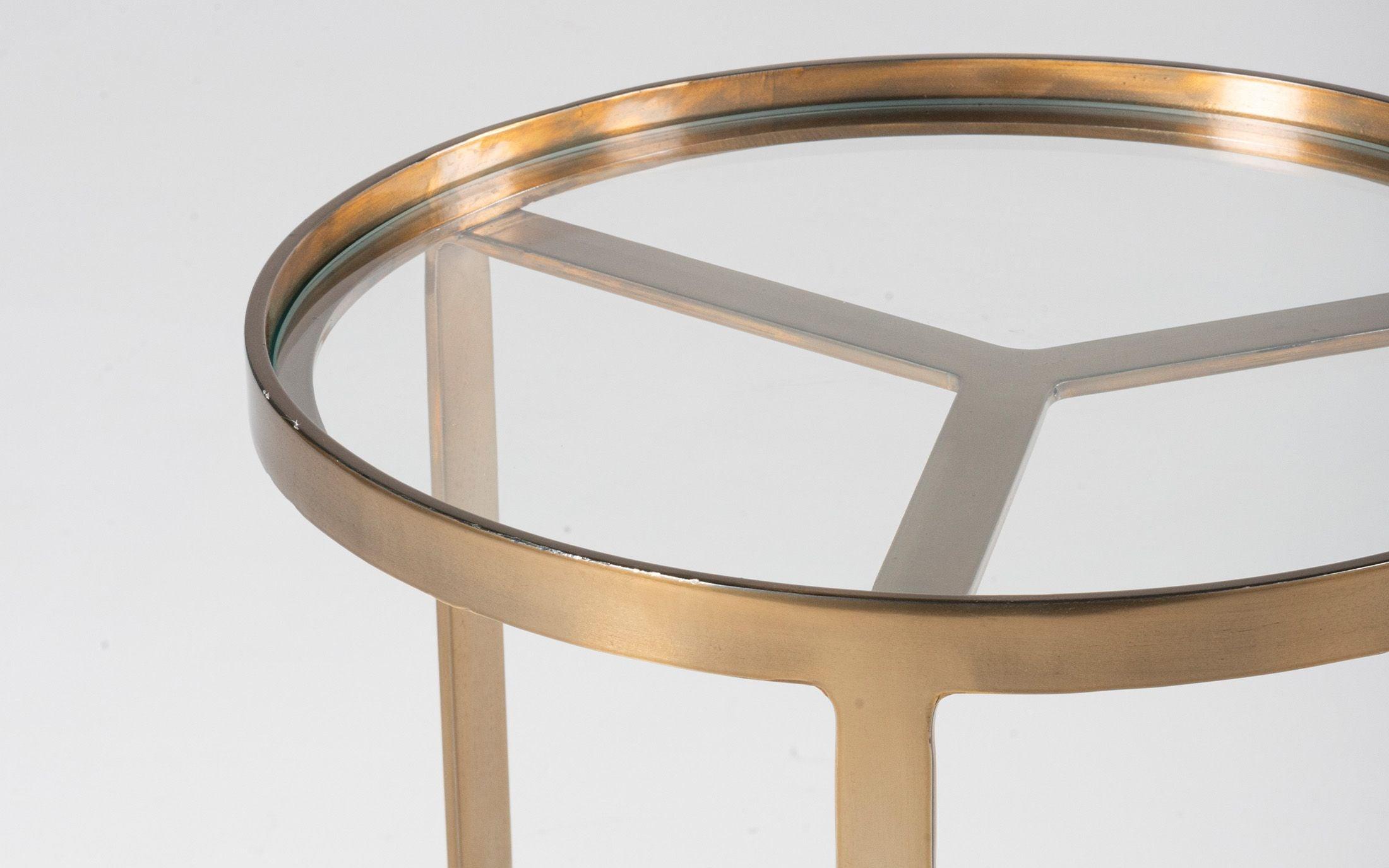 Emperor Gold Side Table | Luxury Glass Top Accent Table for Living Room & Bedroom