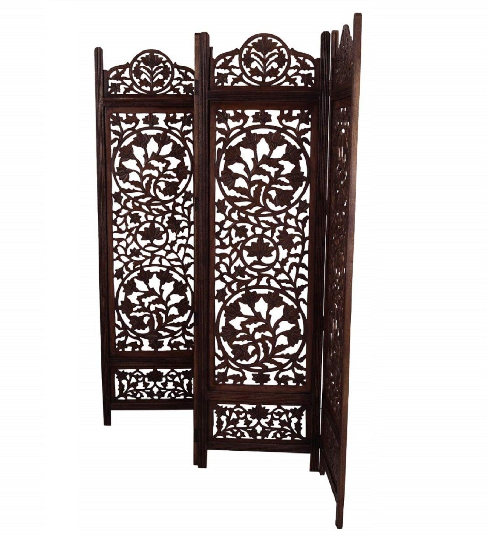 MDF Jali Folding Partition with Mango Wood Frame Design