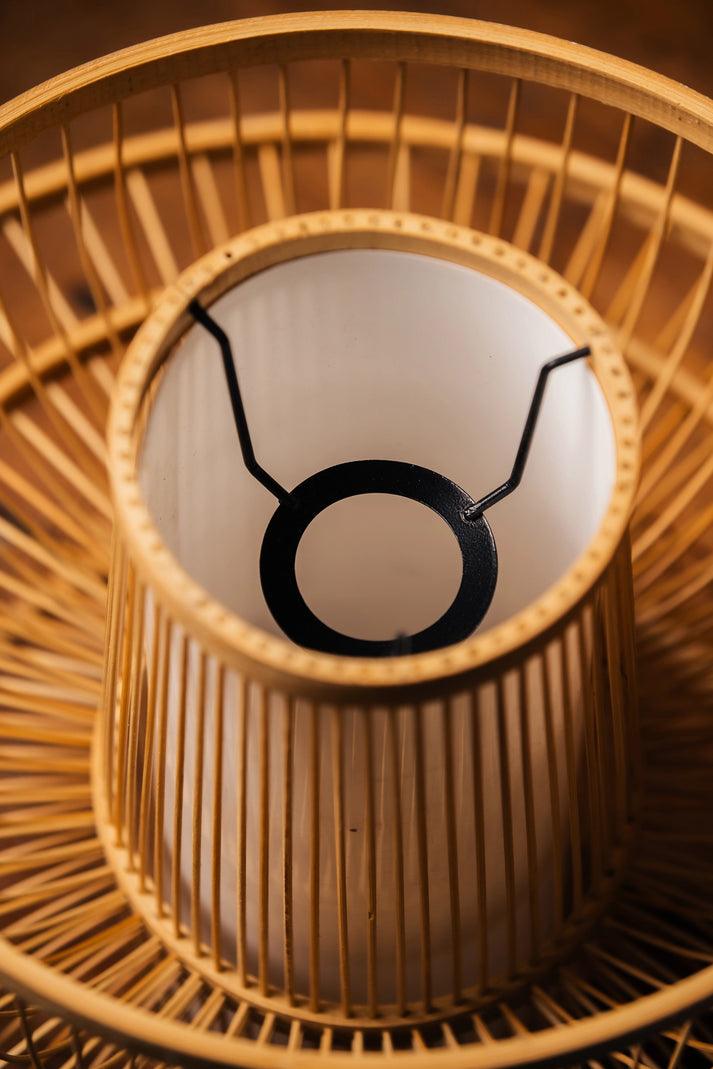 Bamboo Hanging Lampshade | Rustic Pendant Ceiling Light for Indoor & Outdoor Spaces