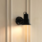 Black Polished Finish Focus Wall Lamp with Double Movement