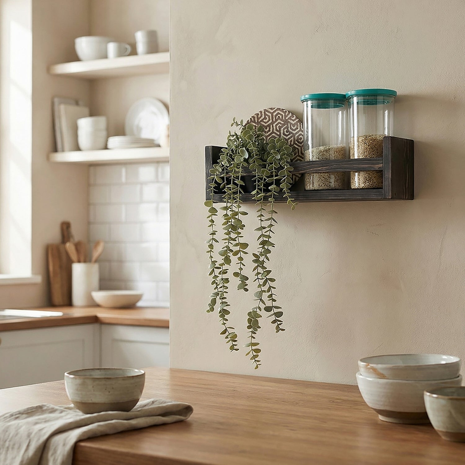 Fredrik Wooden Wall Shelf Organiser
