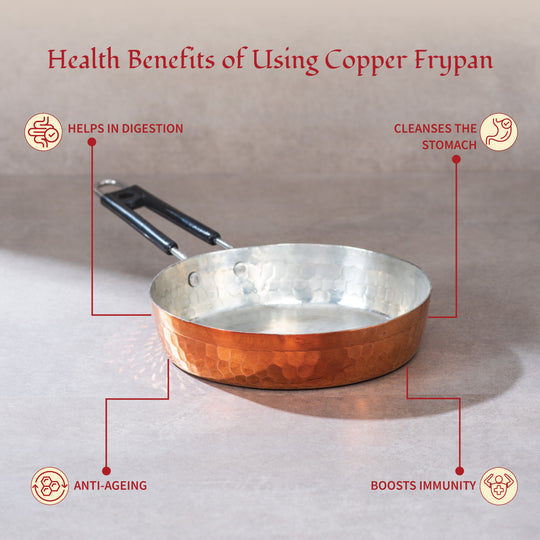 Copper Frypan & Frying Pan | Frying Skillet Pan for Cooking