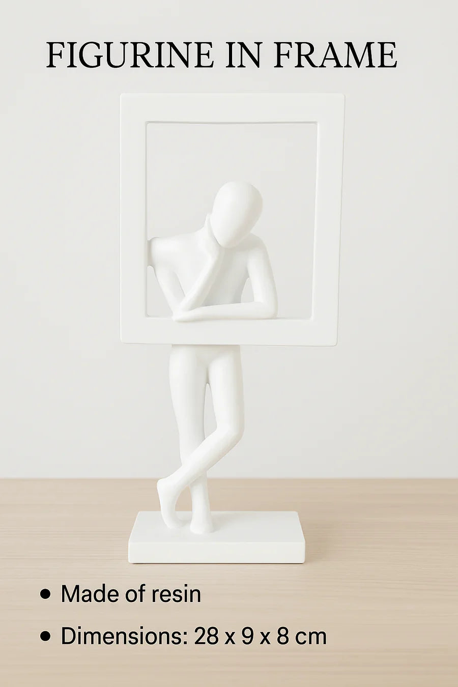 Elegant White Resin Abstract Table Decor Sculpture