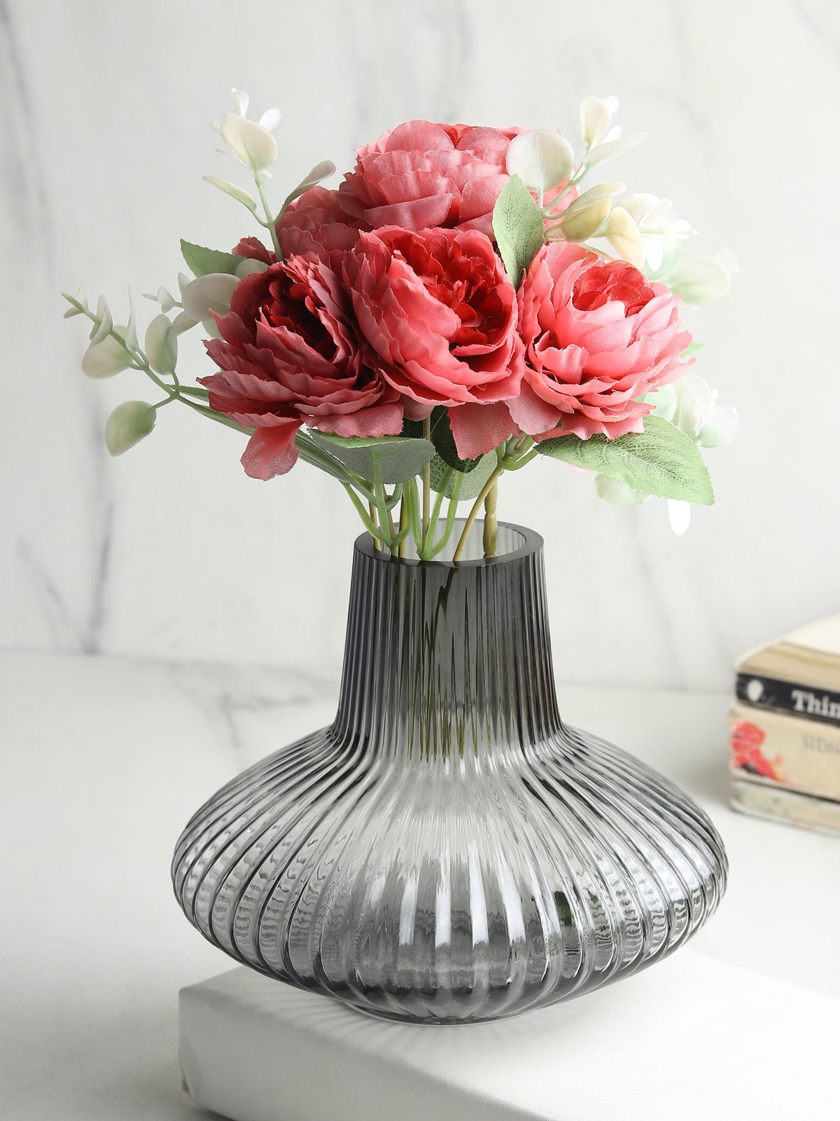 Whorl Black Glass Vase