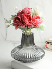 Whorl Black Glass Vase