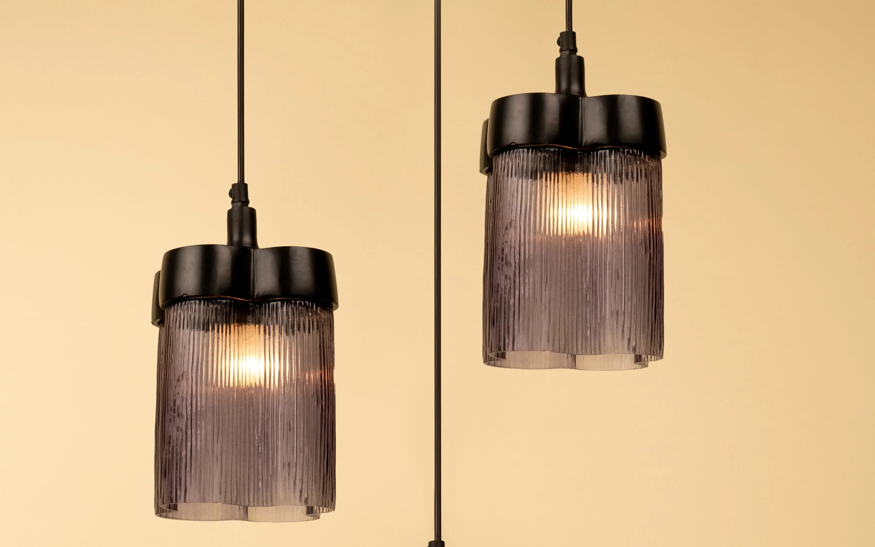 Furrow Cluster of 3 Yellow | Mild Steel and Glass