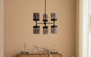 Furrow Chandelier | Mild Steel and Glass